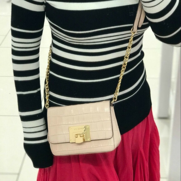 Michael Kors Tina Embossed Leather Crossbody Bag